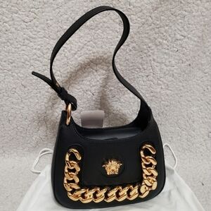 Versace Mini La Medusa Chain Leather Hobo Bag